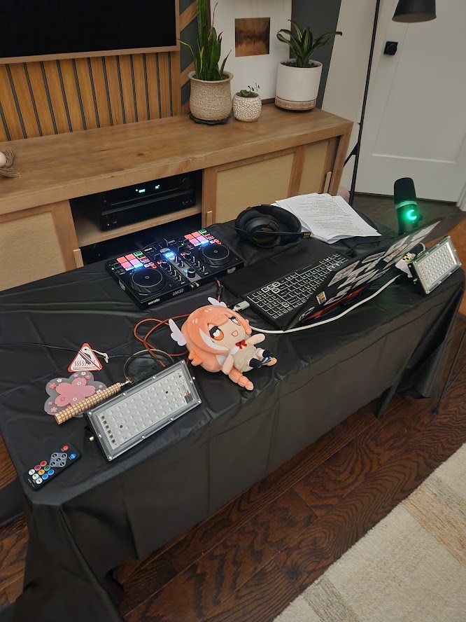 Post-event photo of the DJing setup for Nekosis presents STUPIDBIRTHDAYSH*T '26